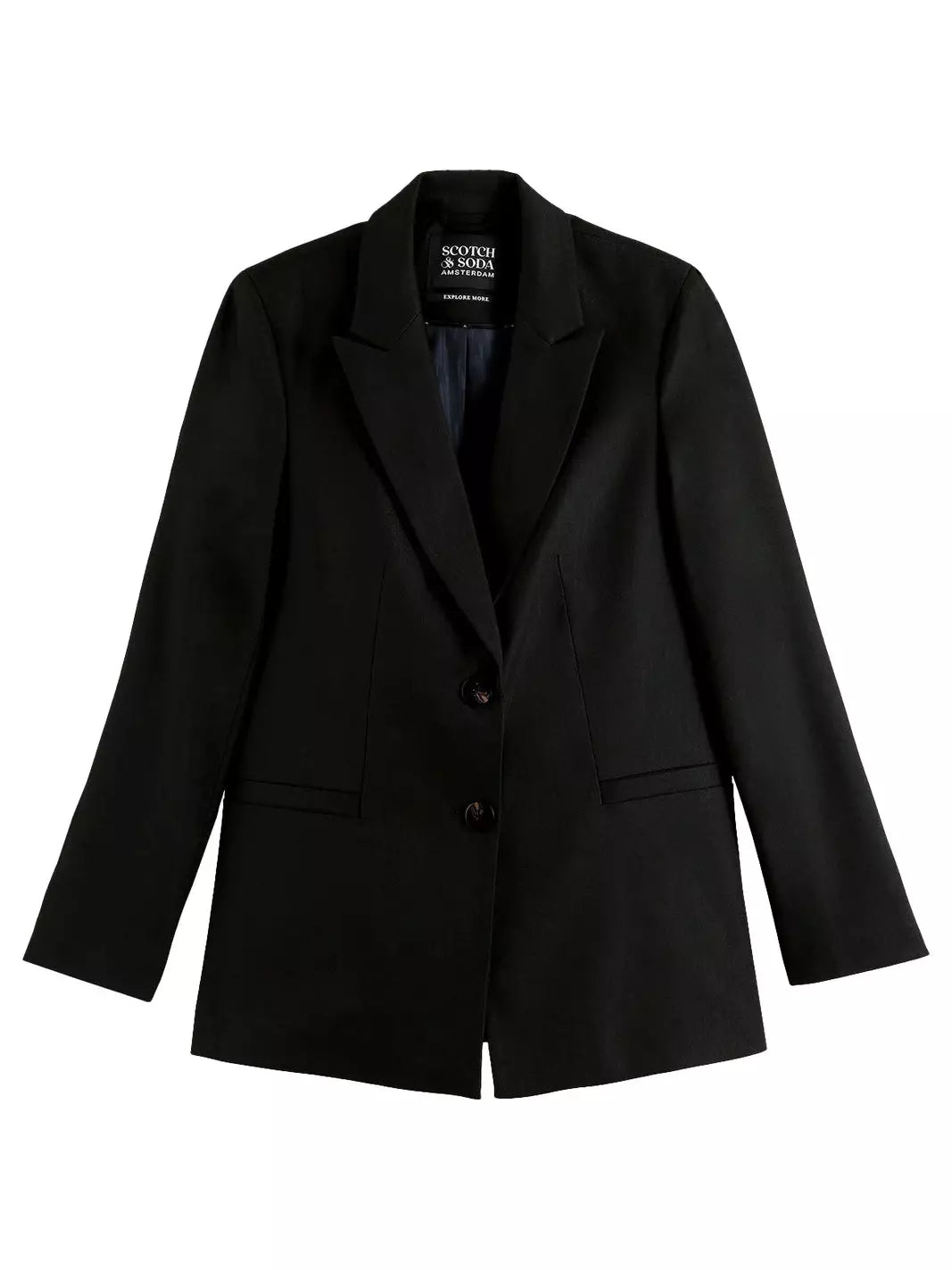 Relaxed fit single breasted tailored blazer