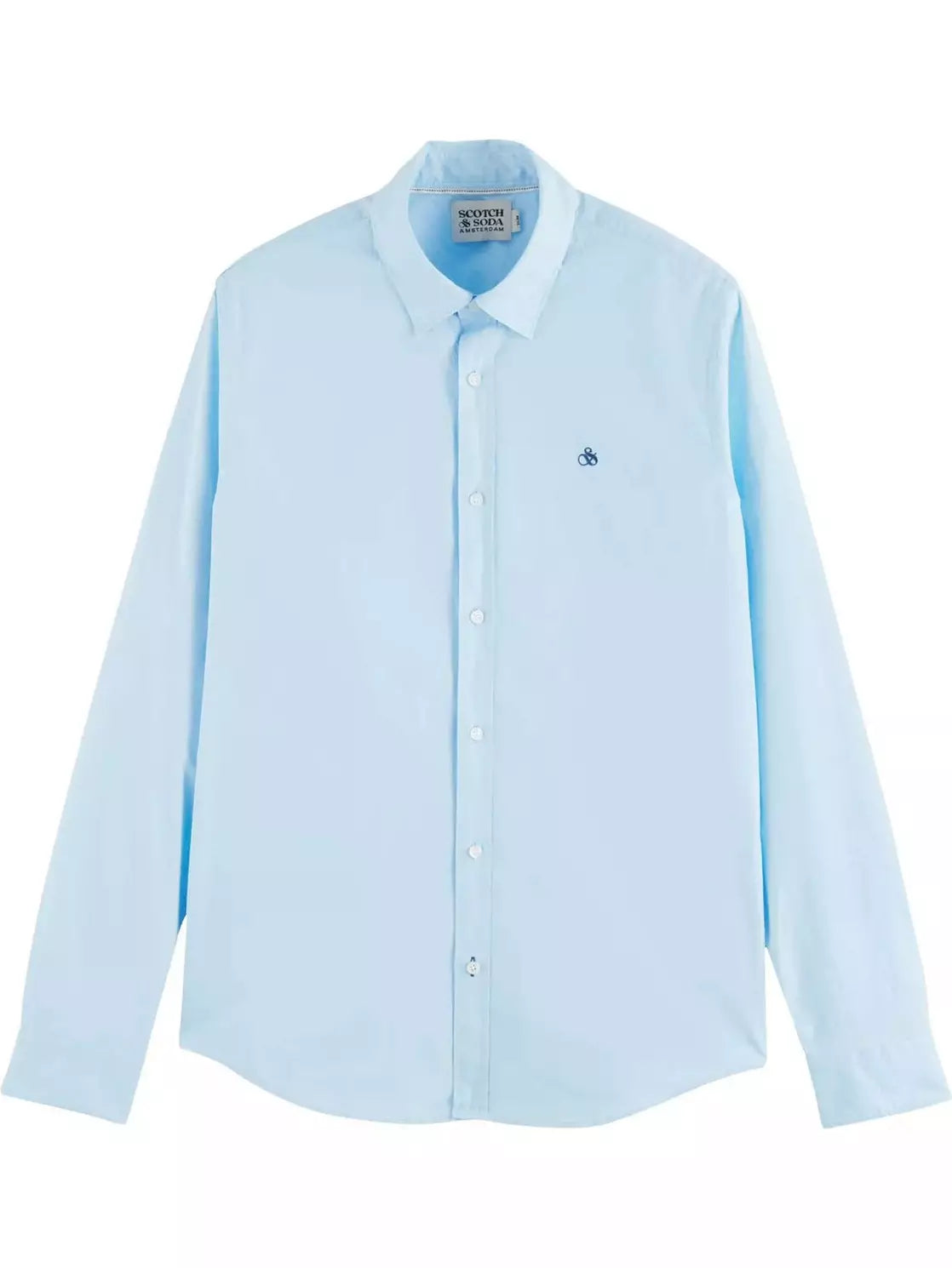 Essentials - Slim-Fit Organic Cotton Poplin overhemd - Sky