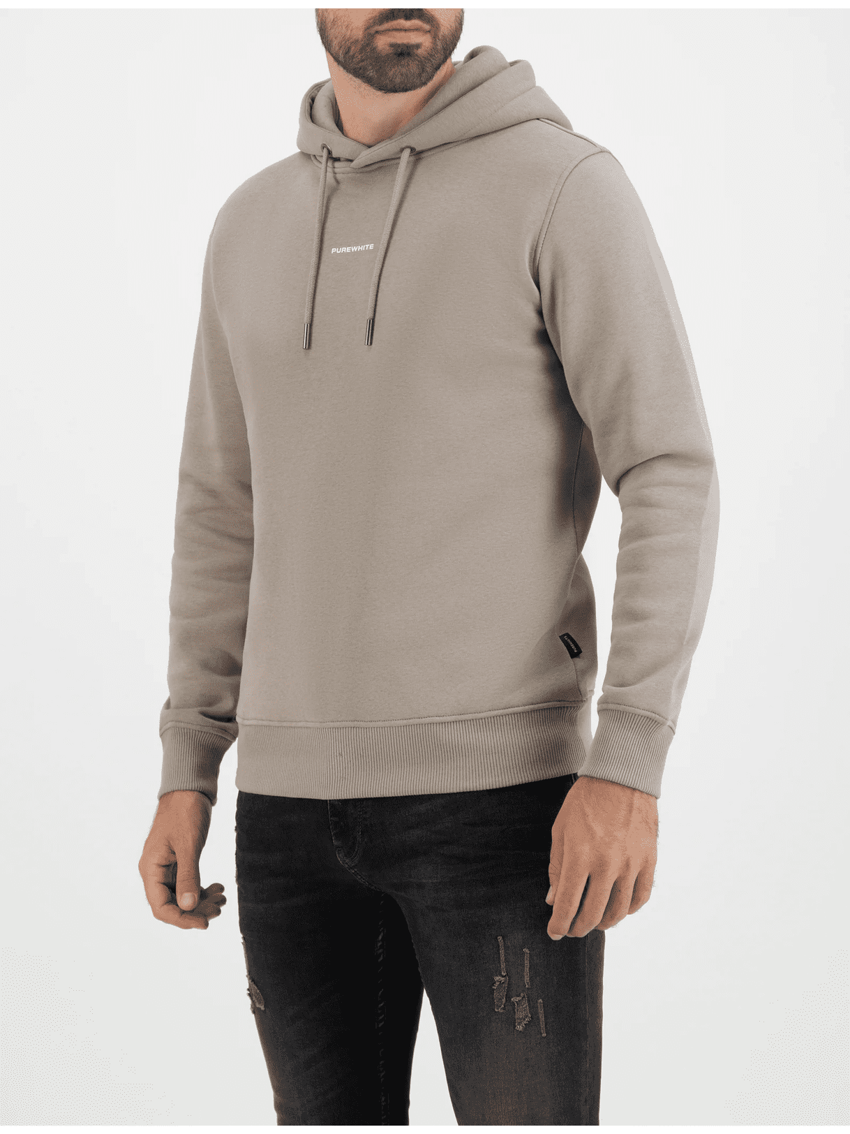 Pure logo hoodie Taupe