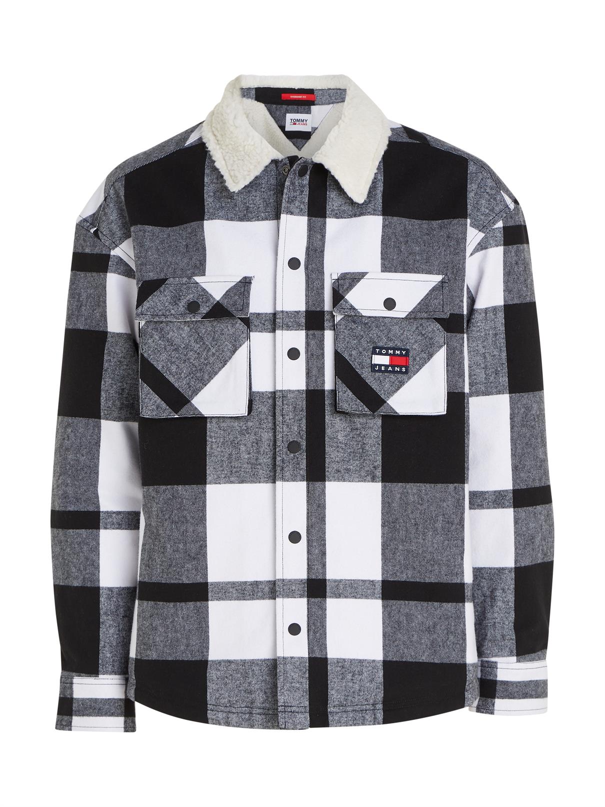TJM CHECK SHERPA LINED OVERSHIRT BLACK CHECK