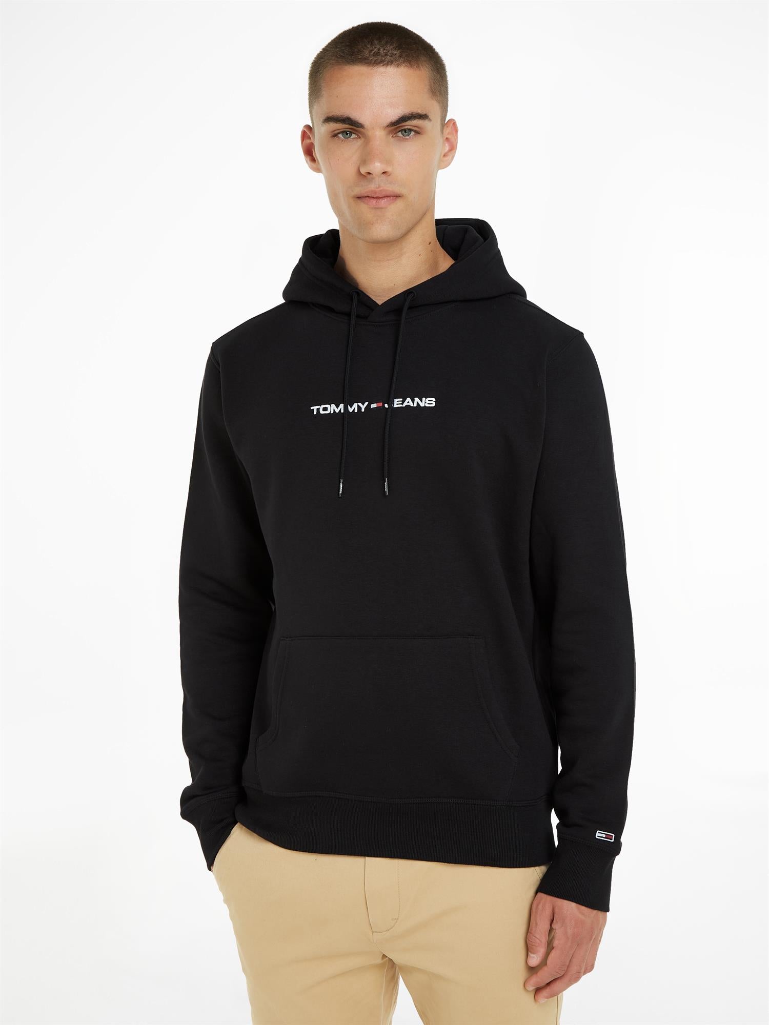 TJM Regular linear hoodie - Black