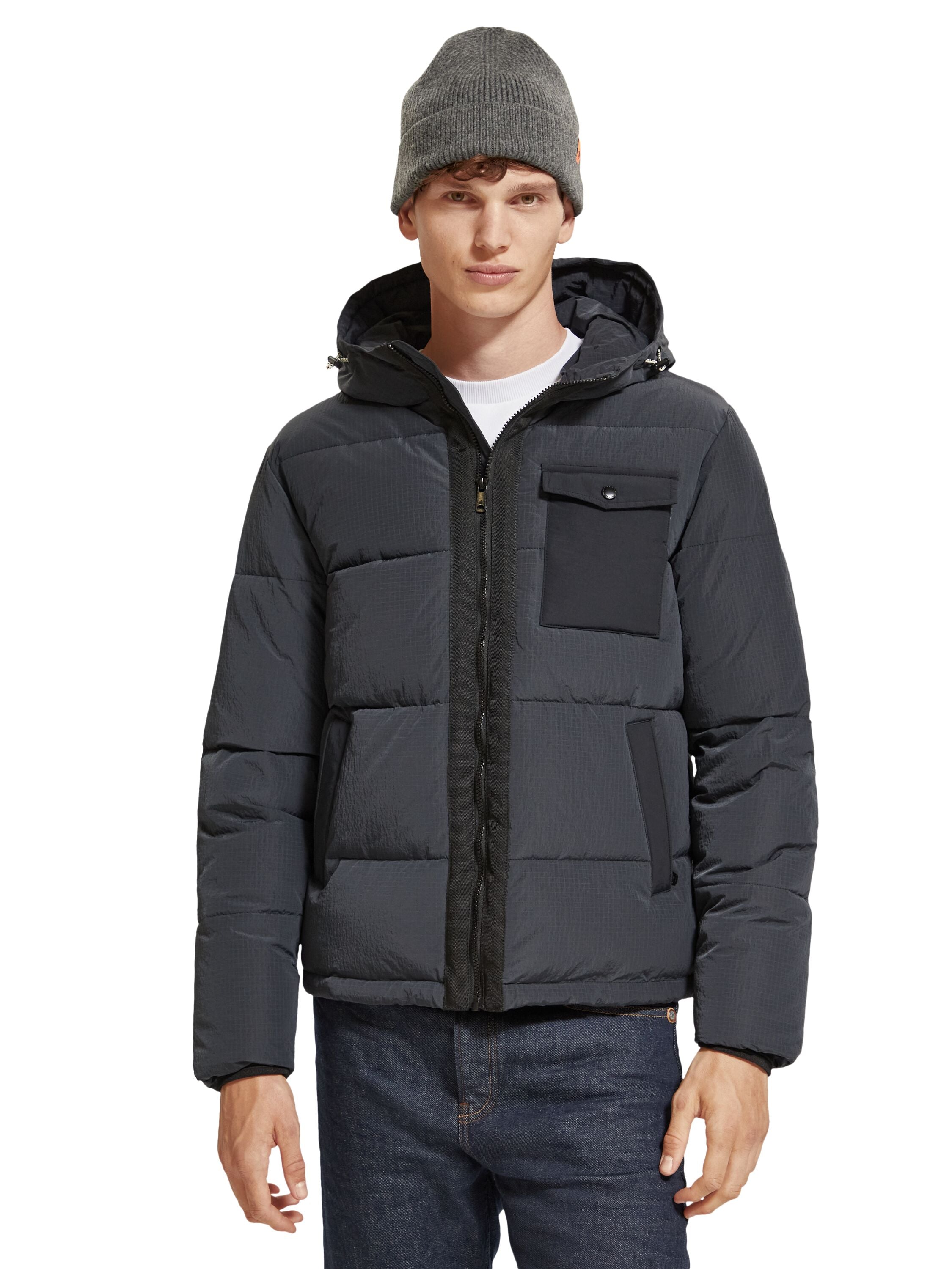 Hooded Puffa Jacket Black