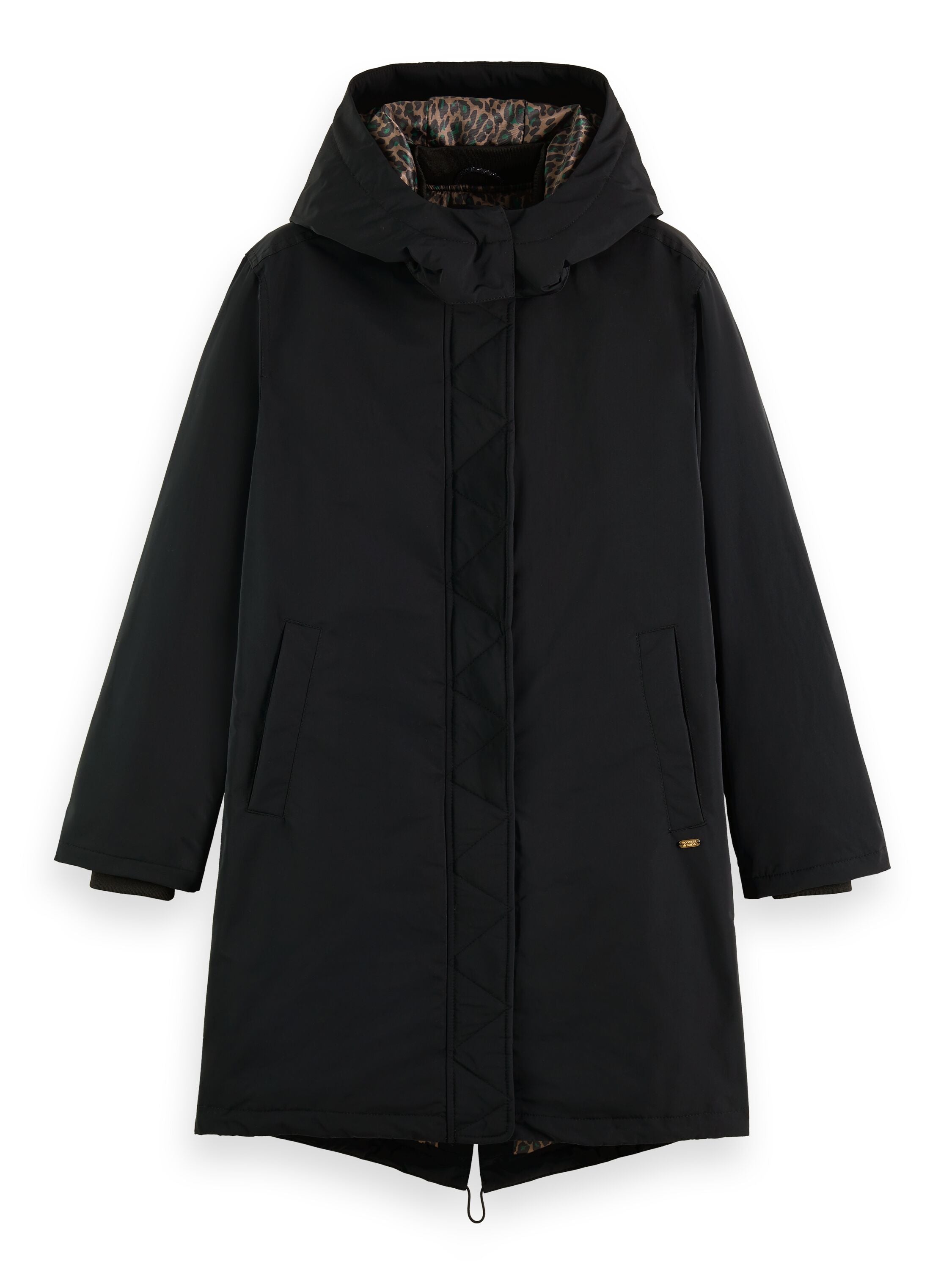 Water repellent mid length parka with Repreve® filling Black