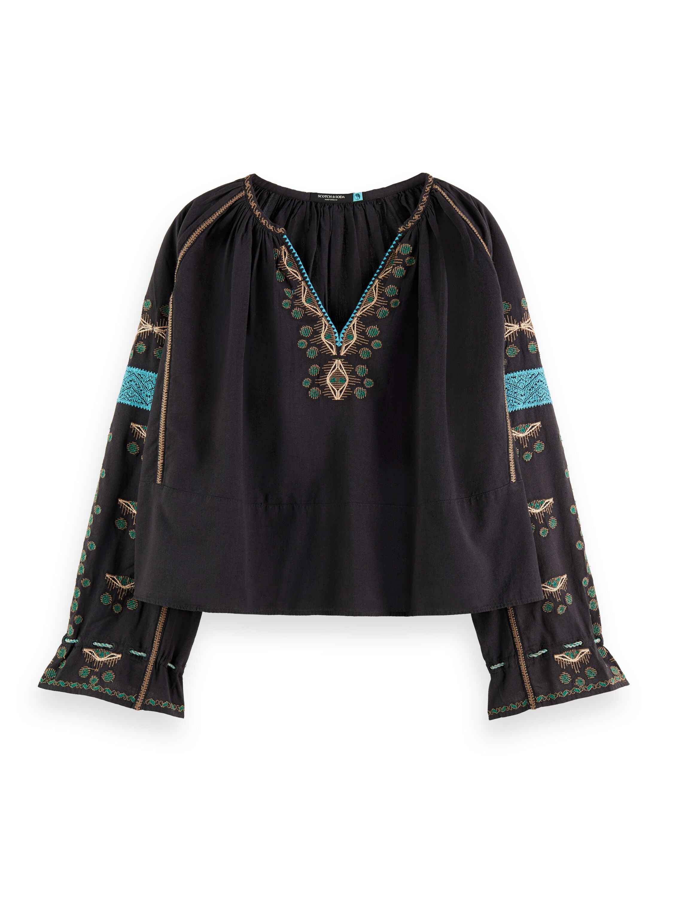 Embroidered top Charcoal