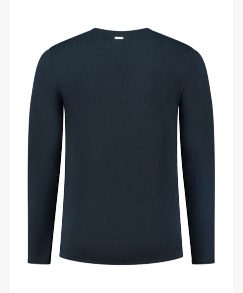 Flat knitted shirt with small logo on chest 7 - Navy