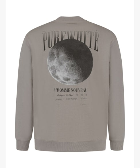 Crewneck with big back print 53 - Taupe