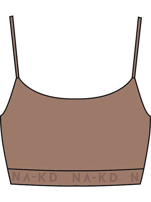 LOGO CROPPED TOP - Mocha