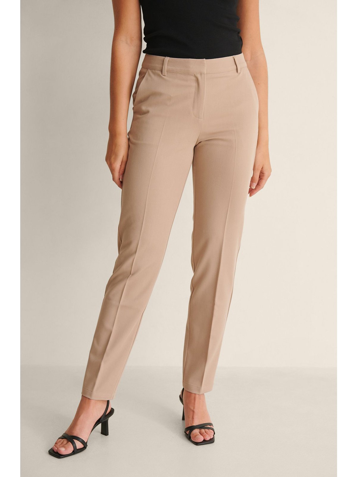 FITTED SUIT PANTS - Dark Beige