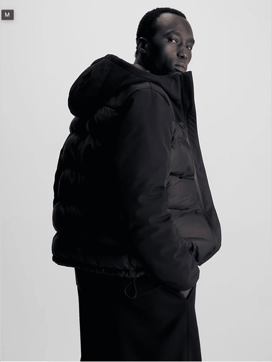 Mix media quilt jacket Ck Black