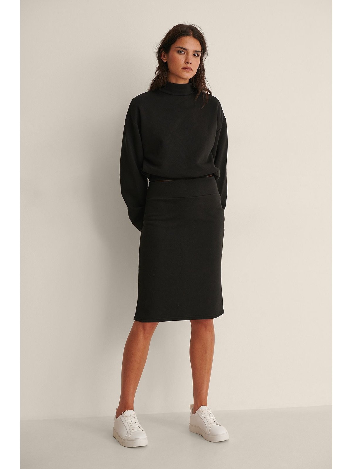 BALLOON SLEEVE SWEATER - Black