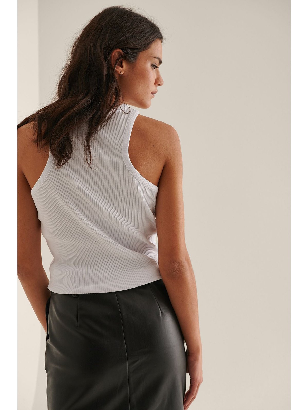 RIBBED TANK TOP - White