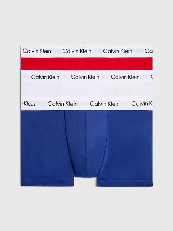 3-Pack Boxers - Cotton Stretch - White, Ginger, Blue