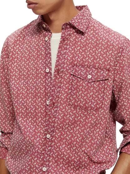 Regular-Fit printed poplin overhemd