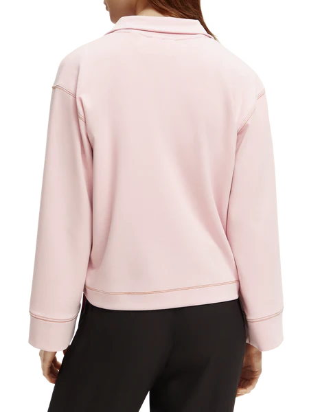 Half-zip trumpet sleeve sweatshirt