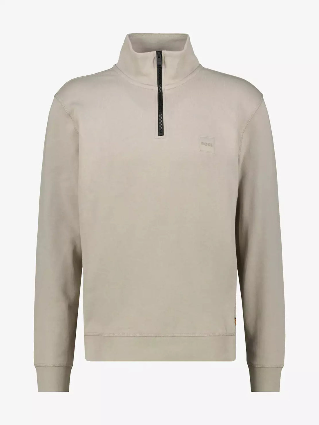 Zipper sweatshirt met logopatch - open grey