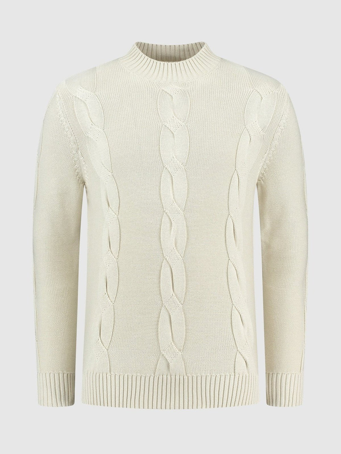 Mockneck knit with cable details