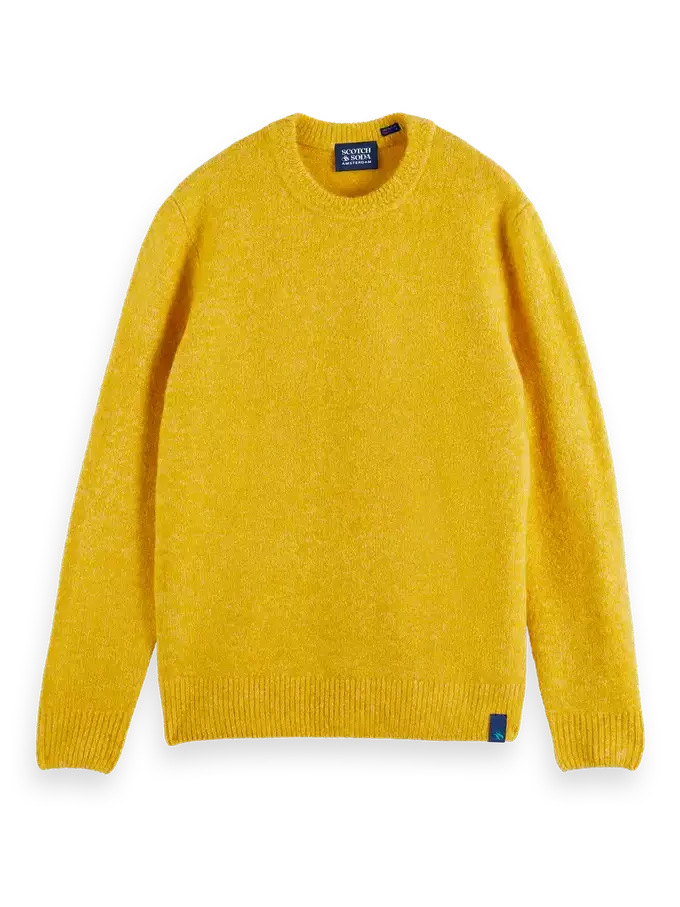 Soft knit melange crewneck pull - Golden Melange