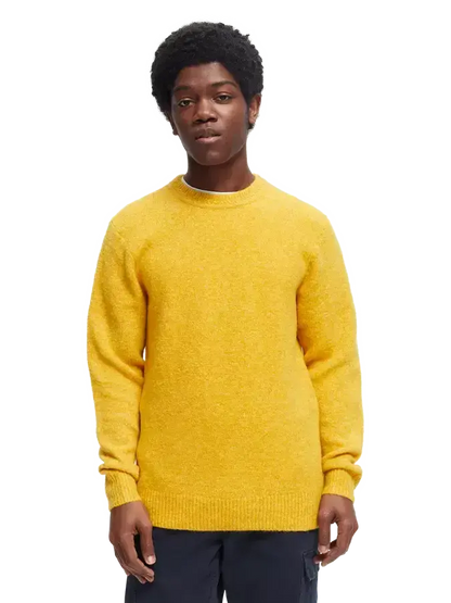 Soft knit melange crewneck pull - Golden Melange