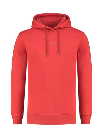 Pure logo hoodie red