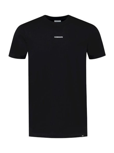 T-shirt with front print and back artwork in Black