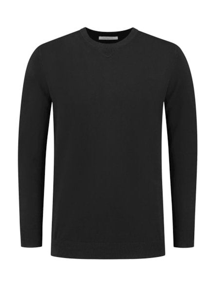 Knitted crewneck with flockprint at the back  000002 - Black