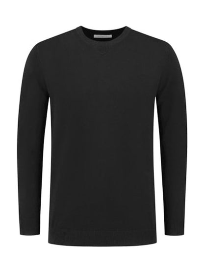 Knitted crewneck with flockprint at the back  000002 - Black