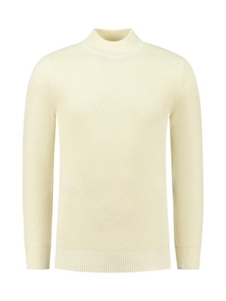 jaquard washed mockneck  000054 - Ecru