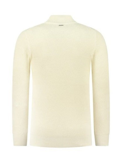 jaquard washed mockneck  000054 - Ecru