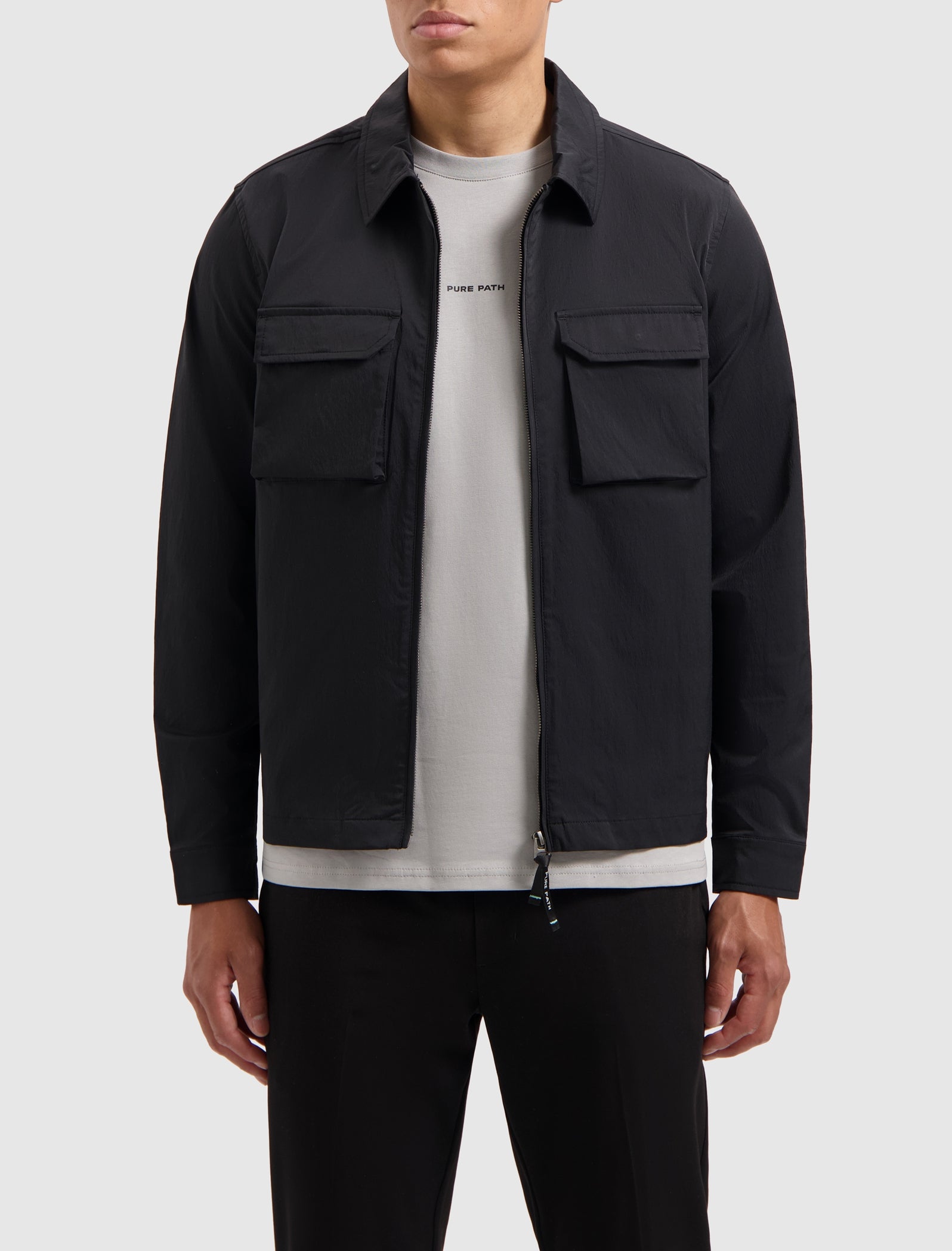 Crêpe Stretch Overshirt Black