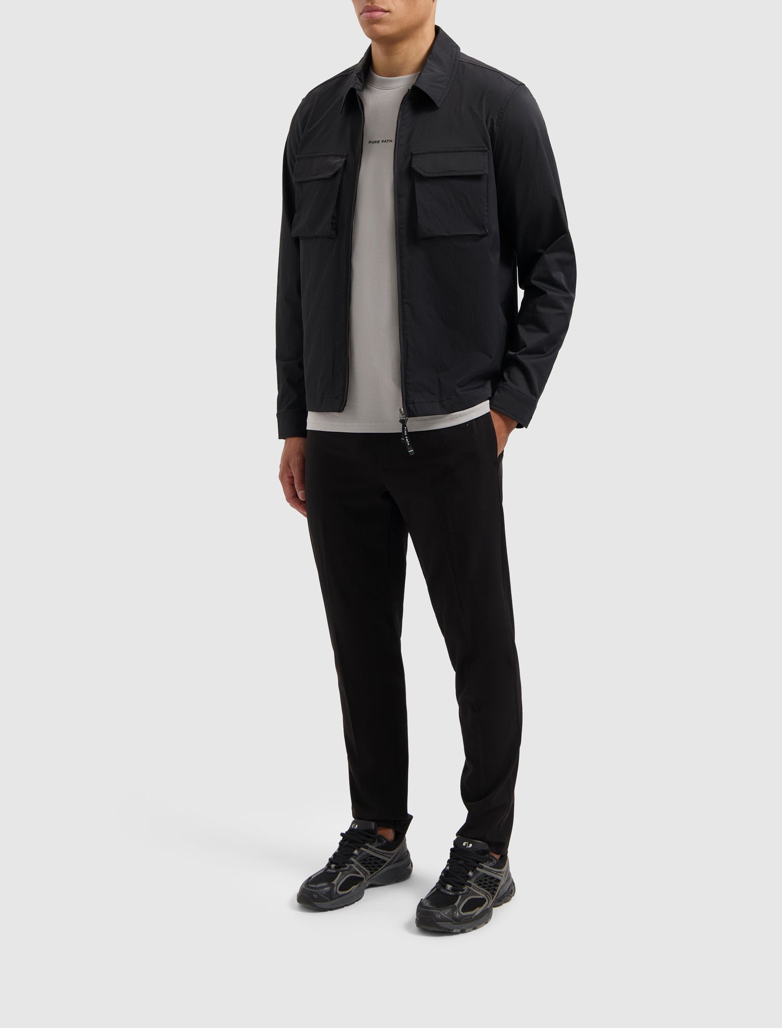 Crêpe Stretch Overshirt Black