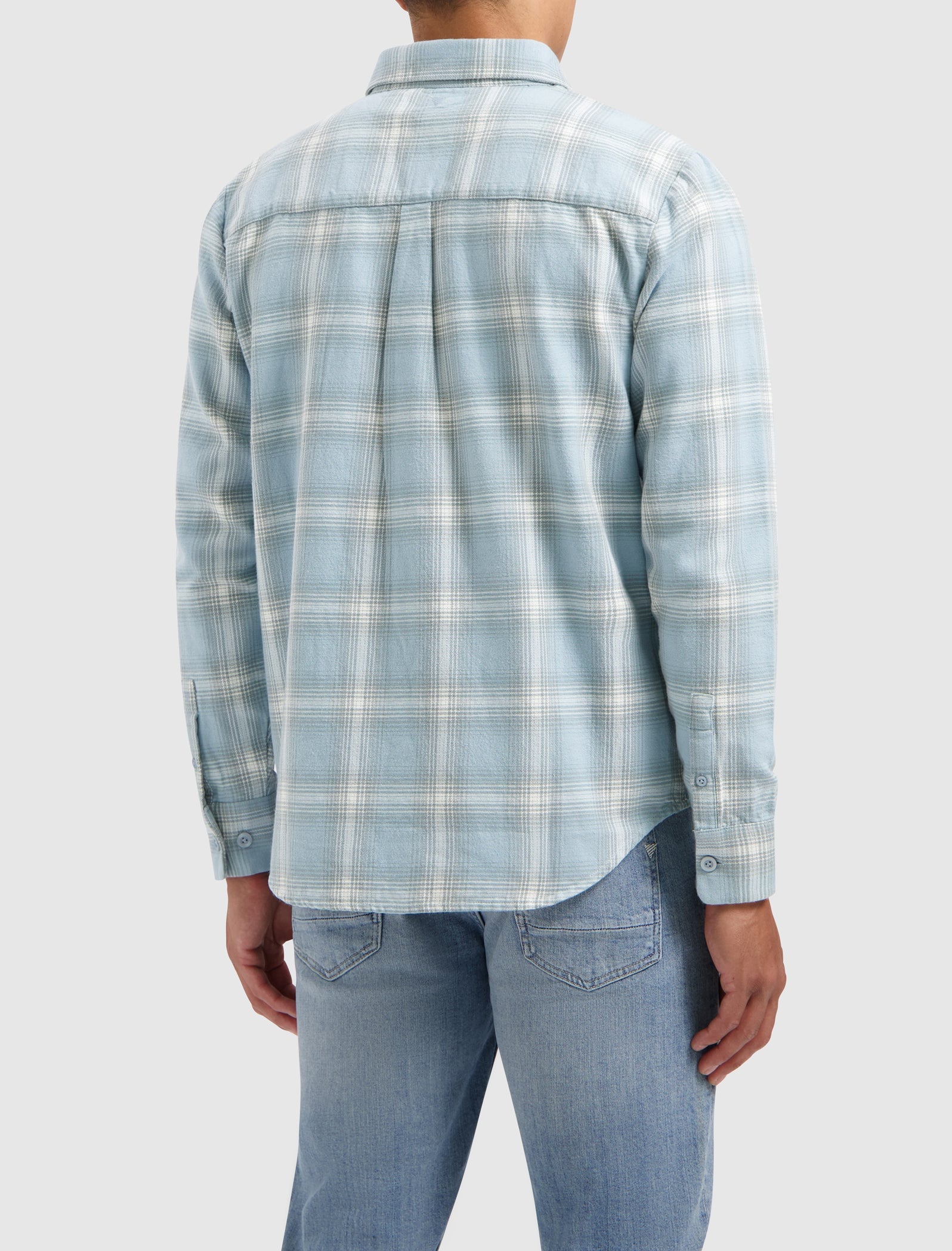 Twill Checked Overshirt Lt Blue