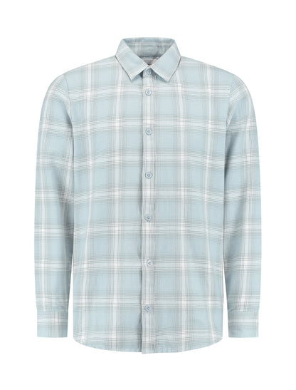 Twill Checked Overshirt Lt Blue