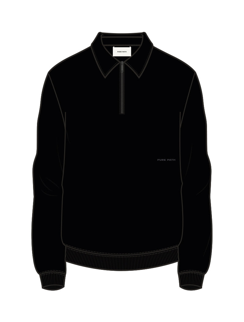 Sideline Wordmark Halfzip Sweater Black