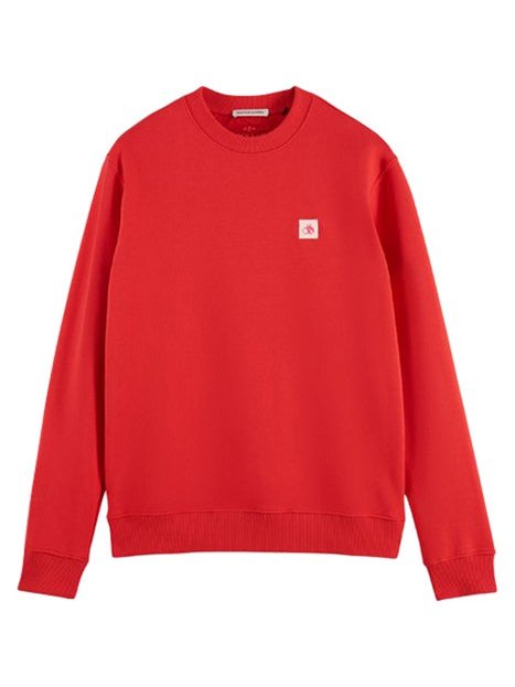 Regular fit logo badge sweatshirt in Organic Cotton Ruby