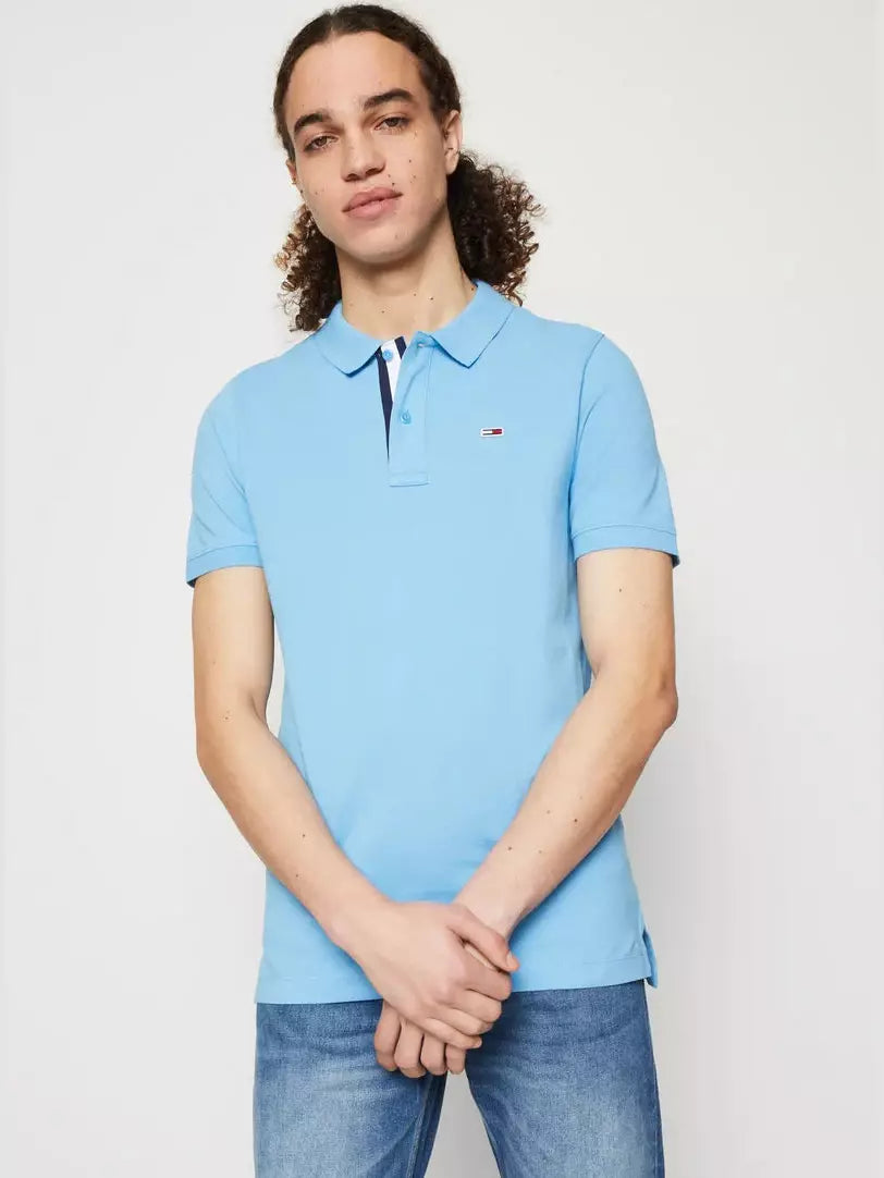 TJM Slim Placket polo - Skysail