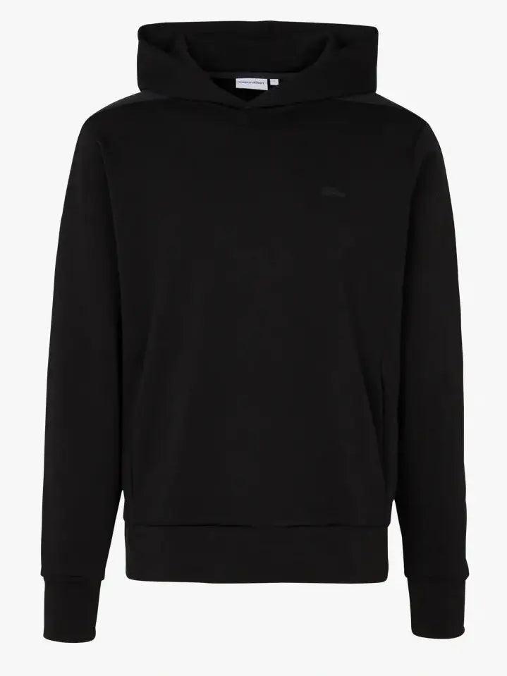 Sweater van katoenmix met capuchon - Black