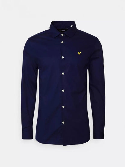 Longsleeve Slim Fit Poplin overhemd - navy