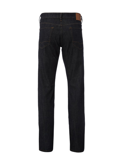Regular fit jeans van donkerblauw strechdenim