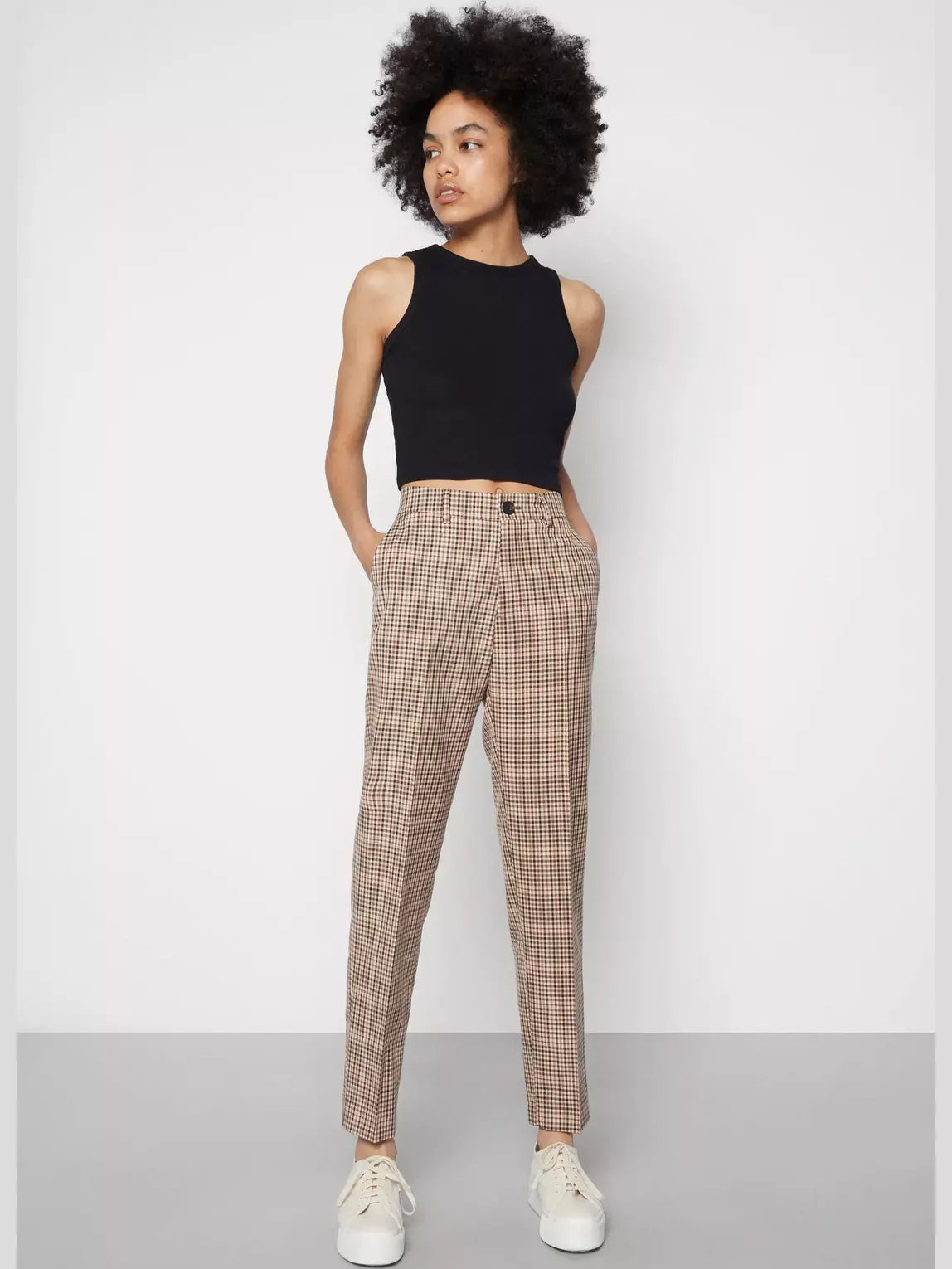 Lowry - Mid rise slim trousers in yarn dye check