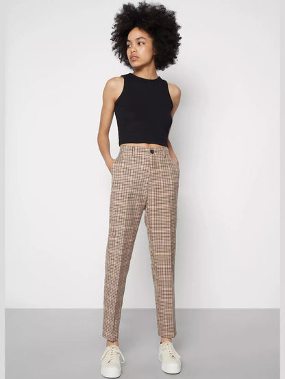 Lowry - Mid rise slim trousers in yarn dye check