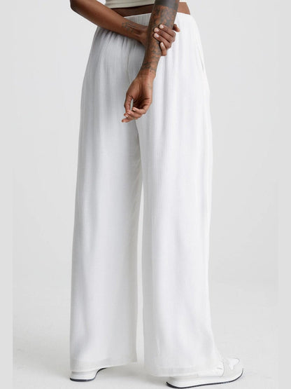 CRINKLE LONG STRAIGHT PANTS Ancient White