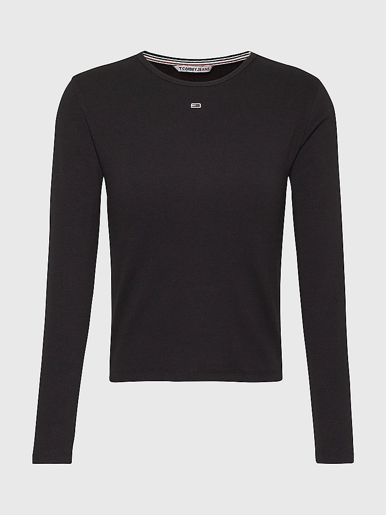 TJW bby essetial rib long sleeve - black