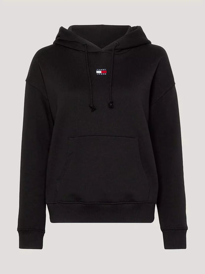 TJW boxy hoodie met trekkoord - black