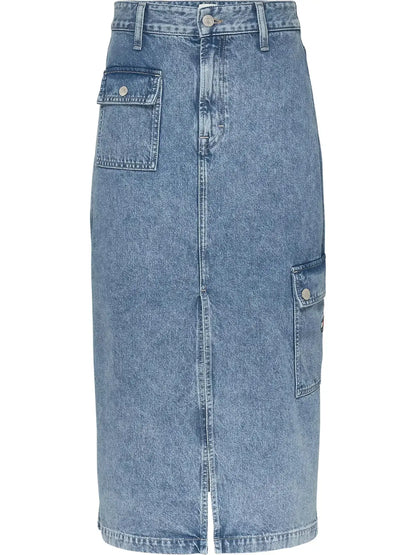 Claire high midi rok - denim medium