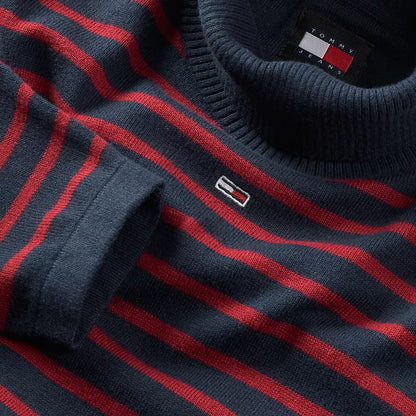 TJW ESSENTIAL TRTLNK SWEATER EXT NAVY / RED STRIPE