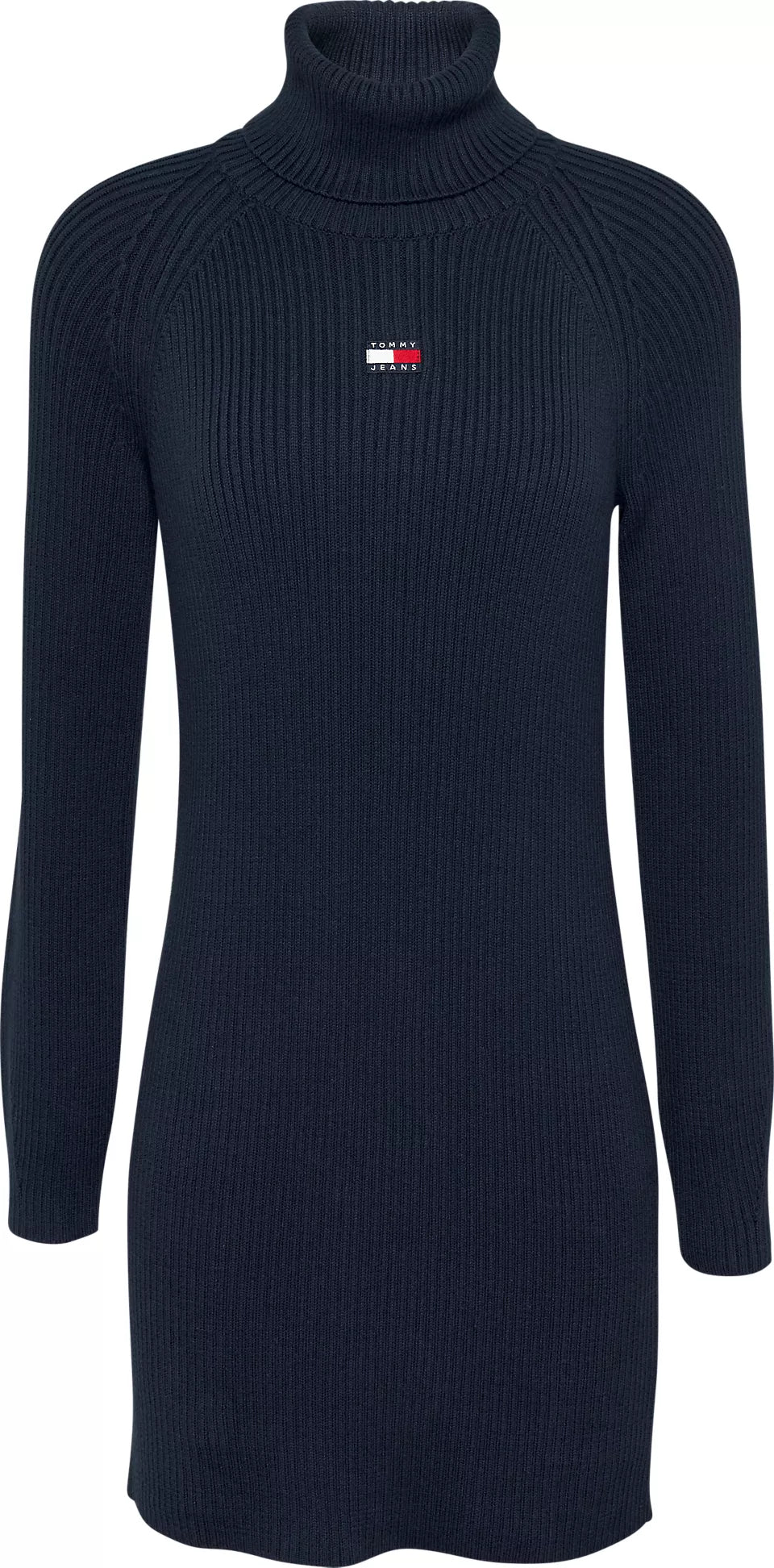 TJW MOCKNECK BADGE SWEATER DRESS DARK NIGHT NAVY