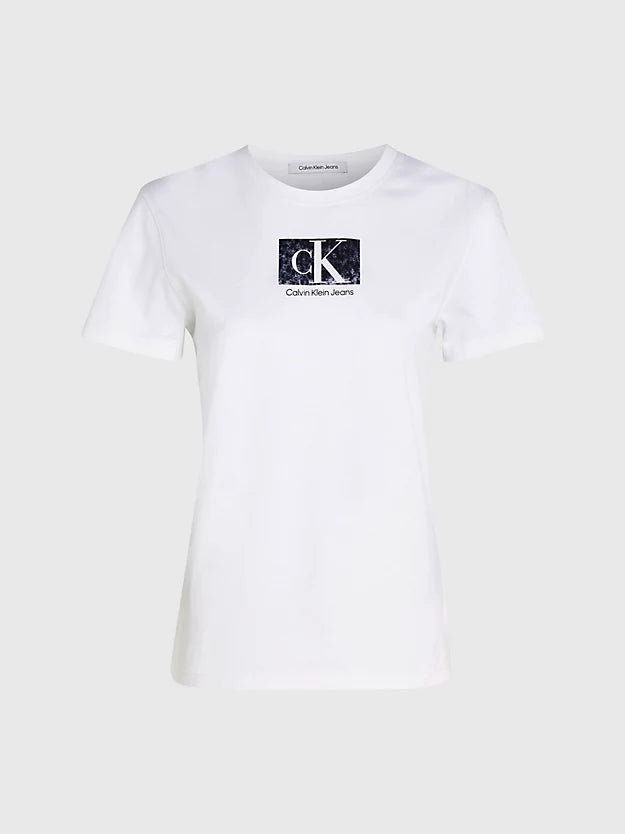Printed box slim t-shirt - Bright White