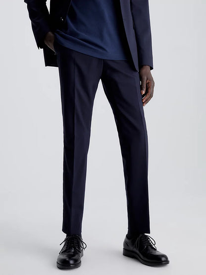 Slim Wollen Stretch Pantalon - Navy