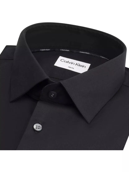 Poplin stretch slim overhemd - Black