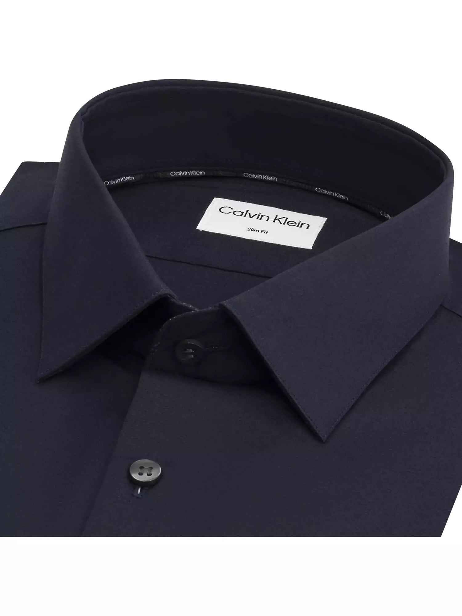 Poplin stretch slim overhemd - night sky